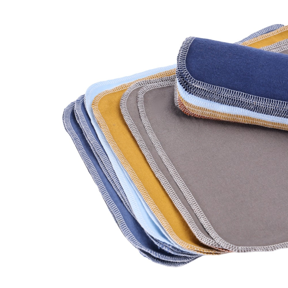 Soft folded cotton flannel cloth napkins blue Arctic gradient texture detail