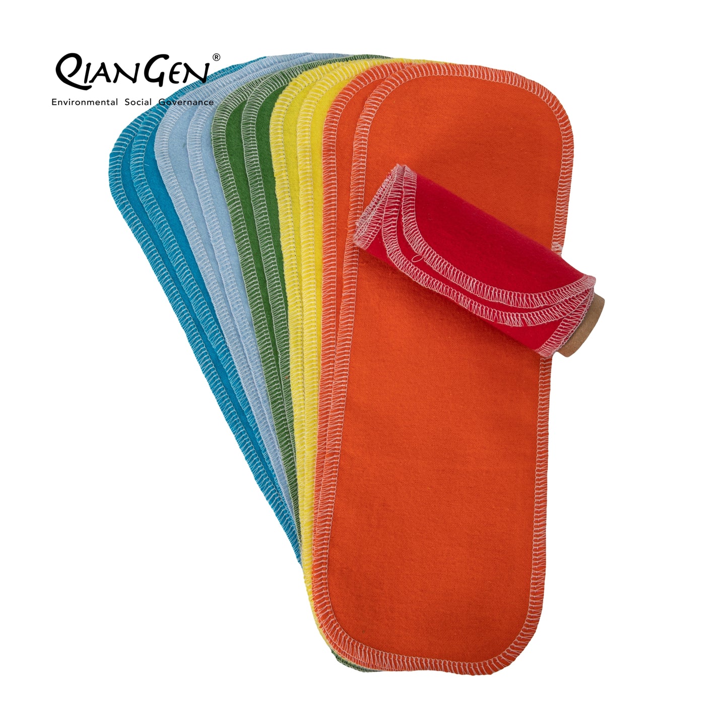 QianGen Reusable Toilet Paper Cloth 4.3 x 12" - Soft, Washable Bidet Wipes | Eco-Friendly Cloth Toilet Paper | Unpaper Towels - 24 count roll