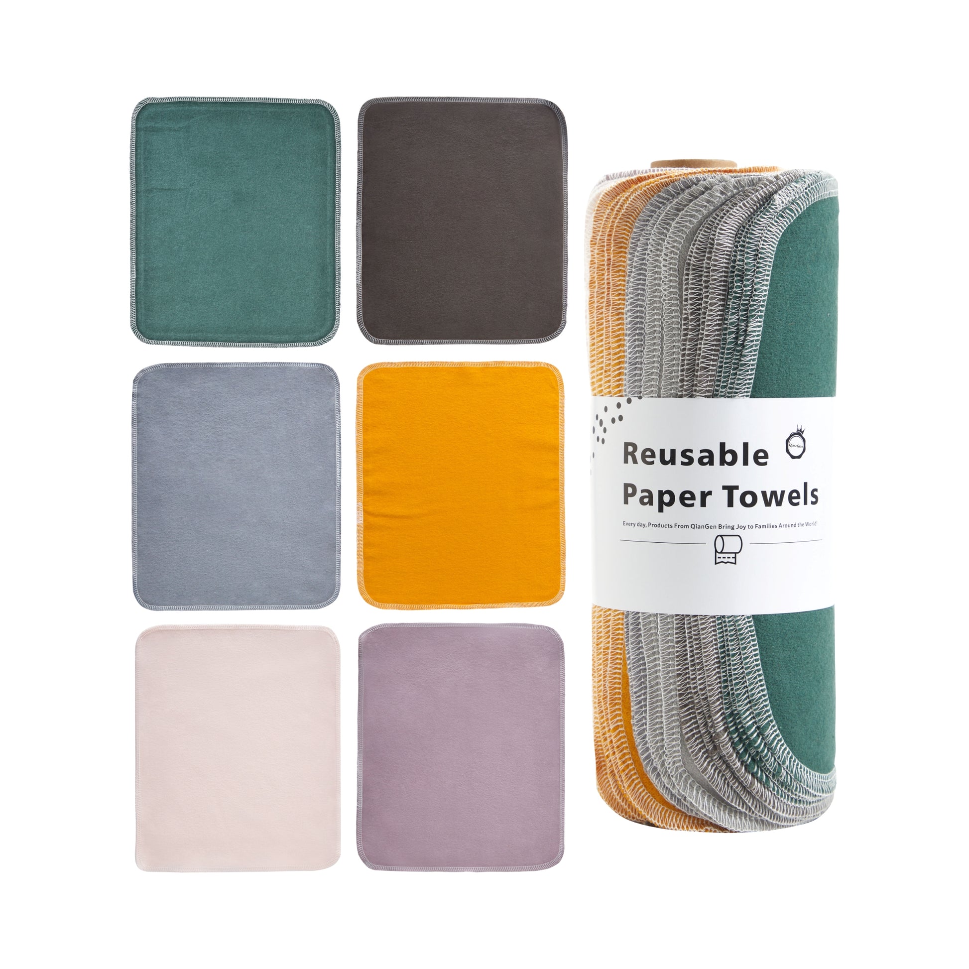 Reusable paper towels Sprout edition earth tone roll moss green and forest colors kitchen decor