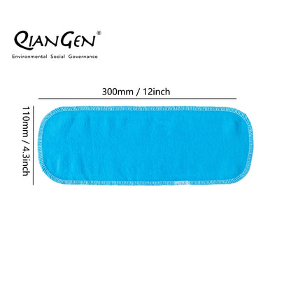 QianGen Reusable Toilet Paper Cloth 4.3 x 12" - Soft, Washable Bidet Wipes | Eco-Friendly Cloth Toilet Paper | Unpaper Towels - 24 count roll