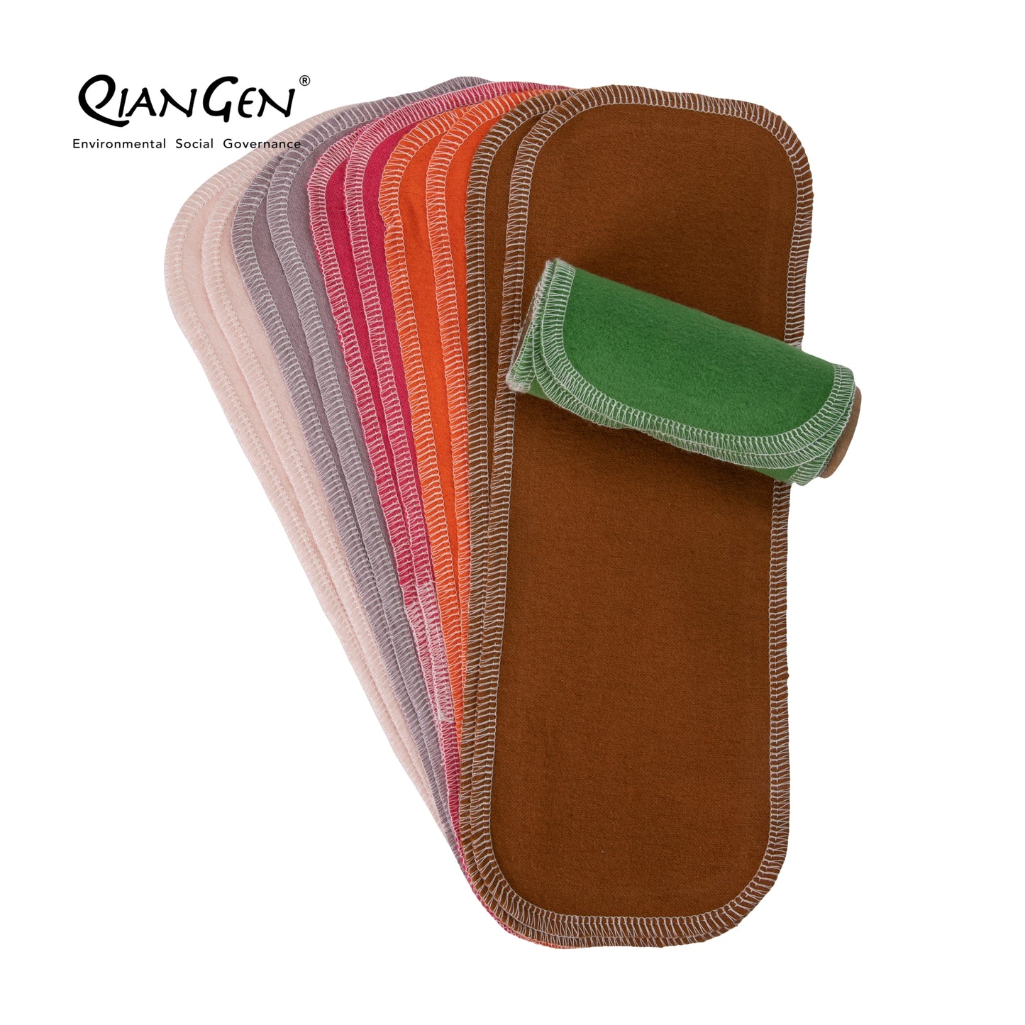 QianGen Reusable Toilet Paper Cloth 4.3 x 12" - Soft, Washable Bidet Wipes | Eco-Friendly Cloth Toilet Paper | Unpaper Towels - 24 count roll