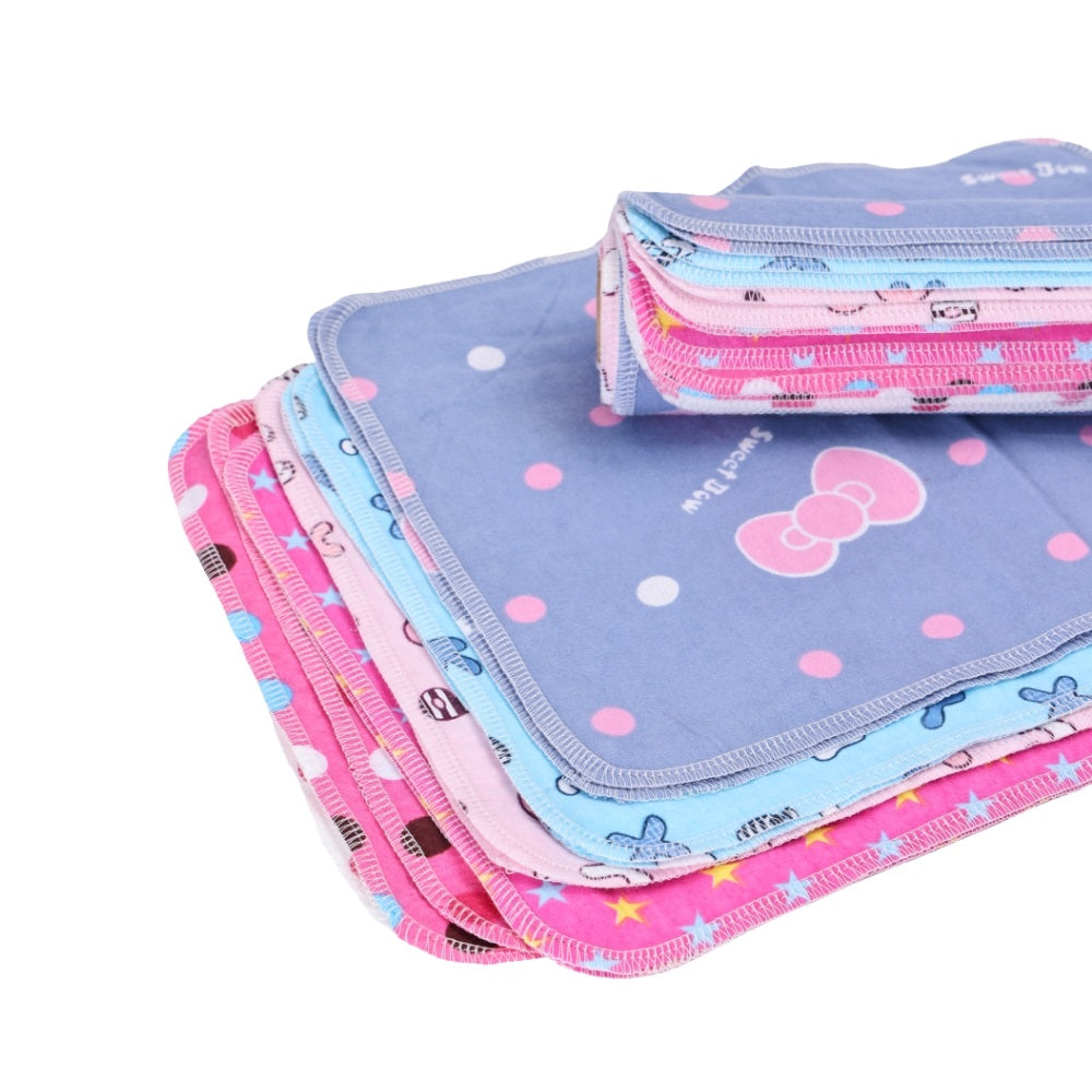 Sweet patterned cloth napkins soft cotton flannel for girls folded