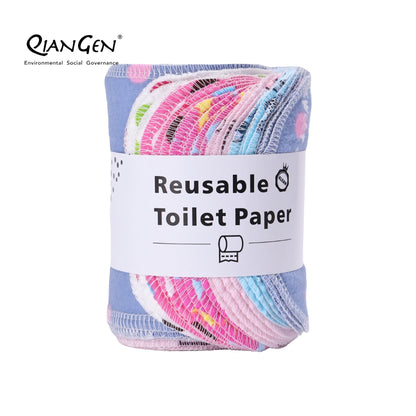 QianGen Reusable Toilet Paper Cloth 4.3 x 12" - Soft, Washable Bidet Wipes | Eco-Friendly Cloth Toilet Paper | Unpaper Towels - 24 count roll
