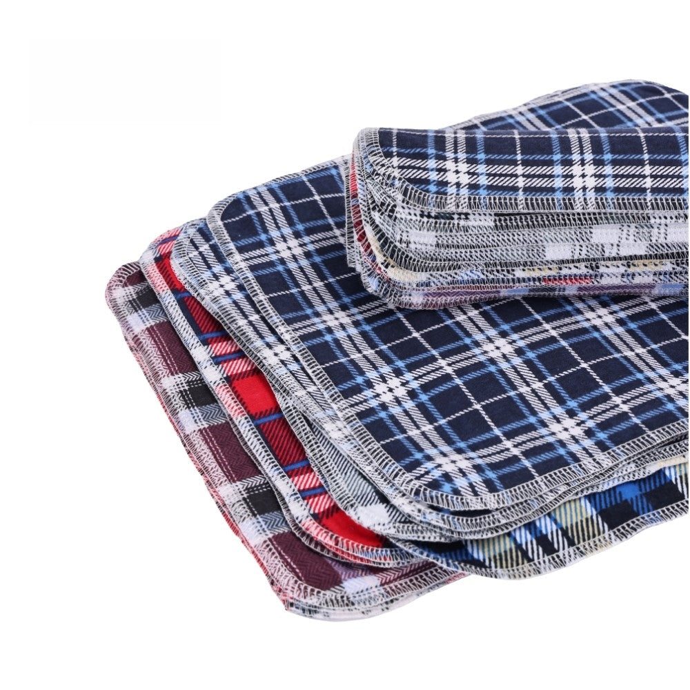 Rustic plaid cloth napkins English Scottish tartan pattern folded