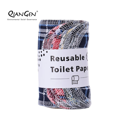 QianGen Reusable Toilet Paper Cloth 4.3 x 12" - Soft, Washable Bidet Wipes | Eco-Friendly Cloth Toilet Paper | Unpaper Towels - 24 count roll