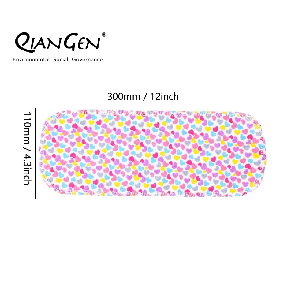 QianGen Reusable Toilet Paper Cloth 4.3 x 12" - Soft, Washable Bidet Wipes | Eco-Friendly Cloth Toilet Paper | Unpaper Towels - 24 count roll