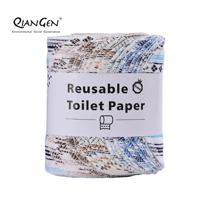 QianGen Reusable Toilet Paper Cloth 4.3 x 12" - Soft, Washable Bidet Wipes | Eco-Friendly Cloth Toilet Paper | Unpaper Towels - 24 count roll