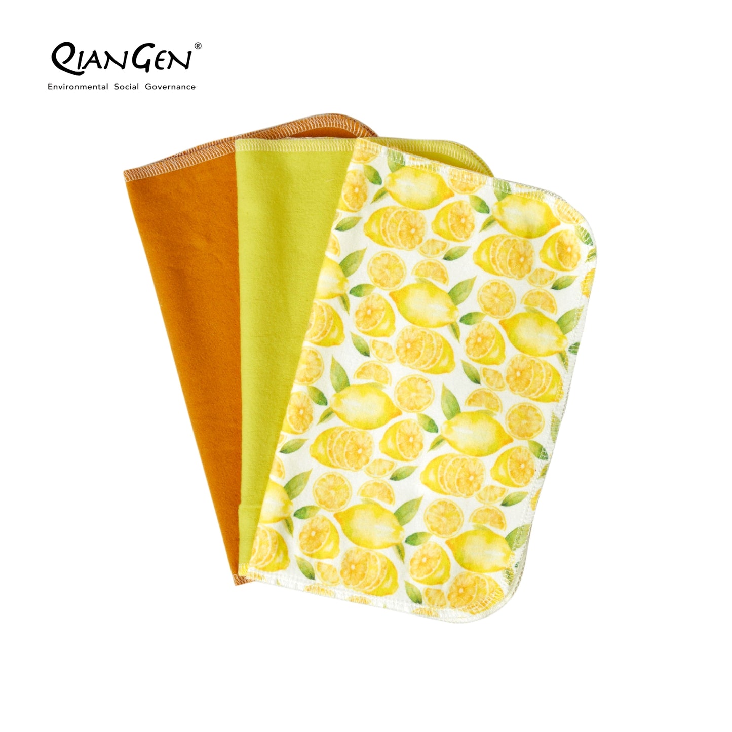 QianGen Fruit Series 10 x 12" Cloth Paper Towels - Vibrant Washable & Reusable Paper Towel | Eco-Friendly Unpaper Towels Roll for Kitchen - 24 count roll