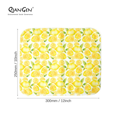 QianGen Fruit Series 10 x 12" Cloth Paper Towels - Vibrant Washable & Reusable Paper Towel | Eco-Friendly Unpaper Towels Roll for Kitchen - 24 count roll