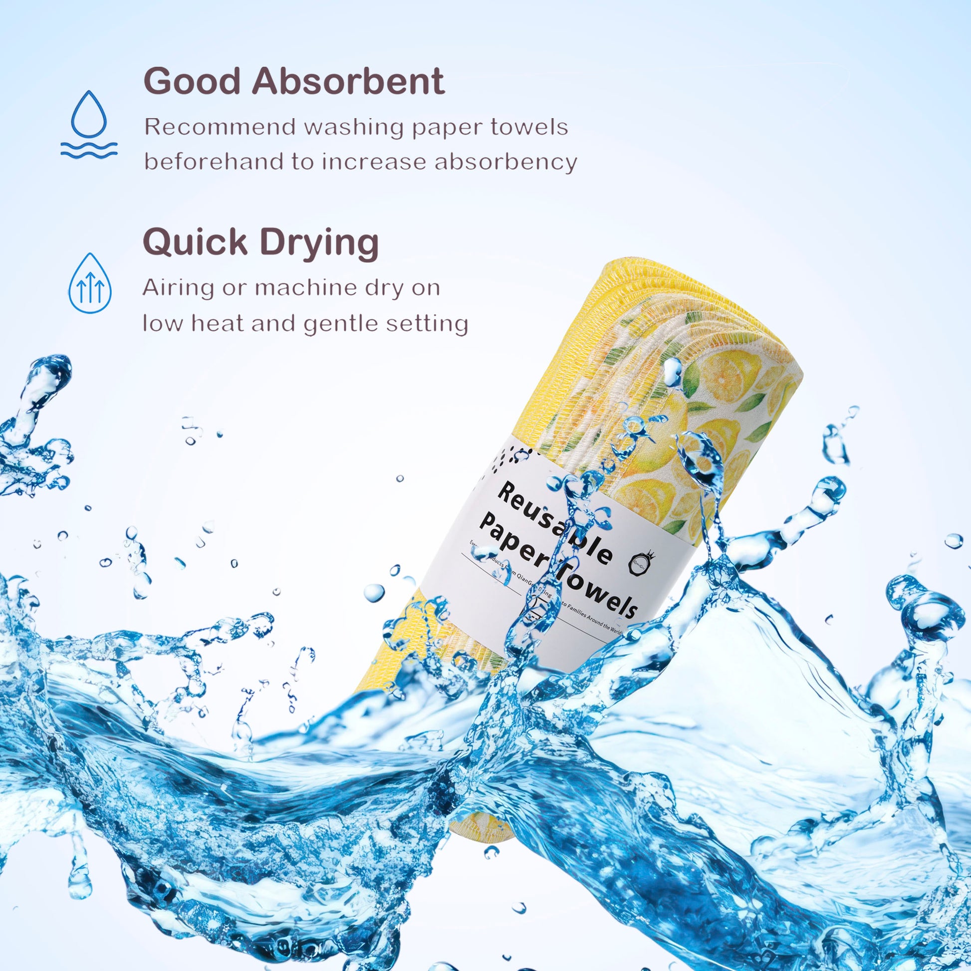 Quick drying and high absorbent reusable paper towel cotton flannel technology
