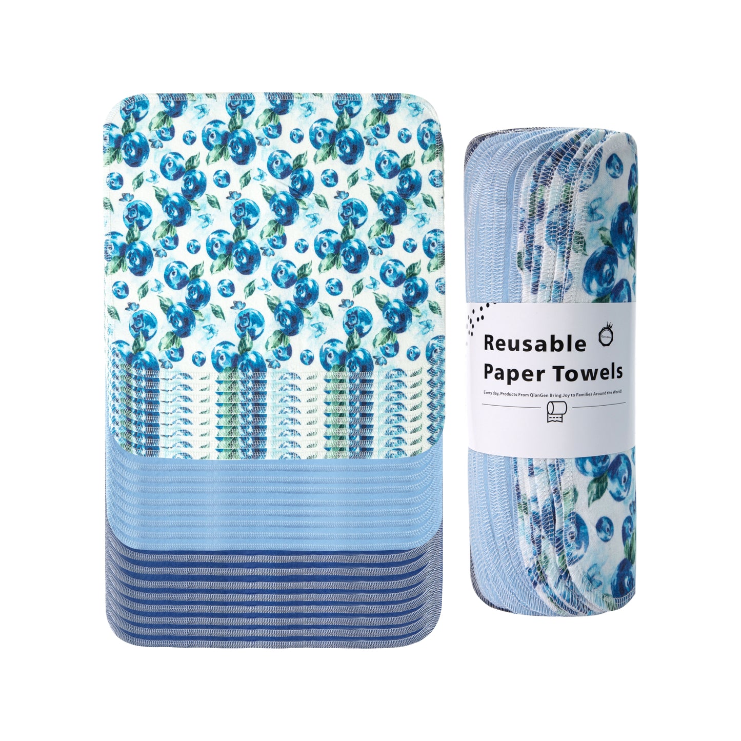 Blueberry print unpaper towels blue fruit pattern kitchen cloth roll