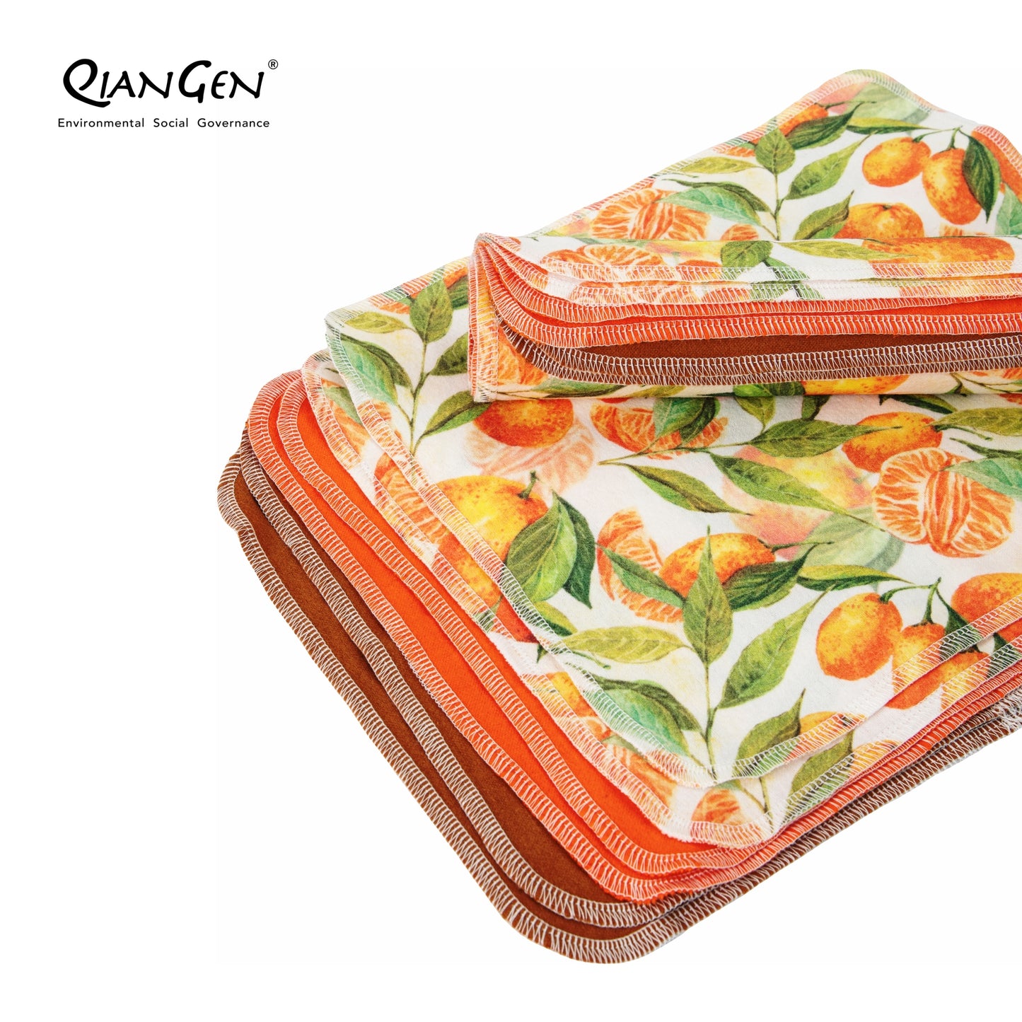 QianGen Fruit Series 10 x 12" Cloth Paper Towels - Vibrant Washable & Reusable Paper Towel | Eco-Friendly Unpaper Towels Roll for Kitchen - 24 count roll