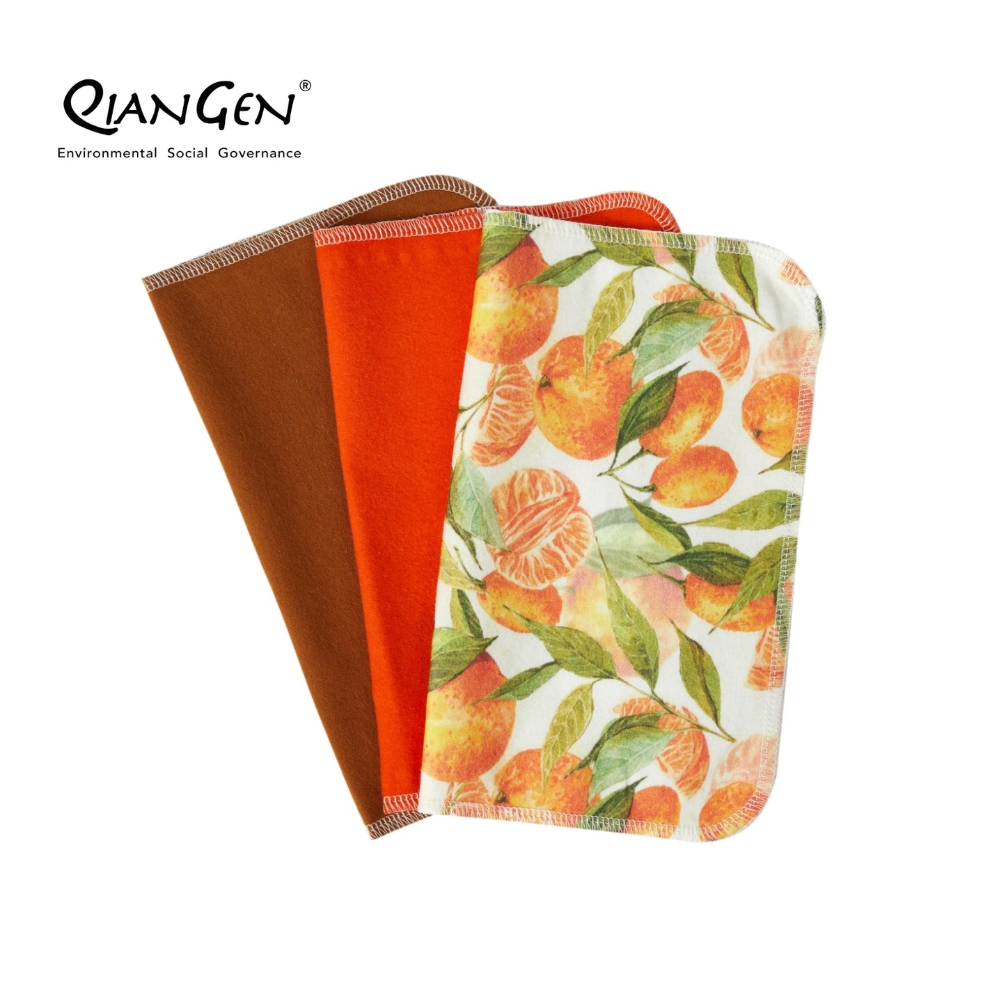 QianGen Fruit Series 10 x 12" Cloth Paper Towels - Vibrant Washable & Reusable Paper Towel | Eco-Friendly Unpaper Towels Roll for Kitchen - 24 count roll