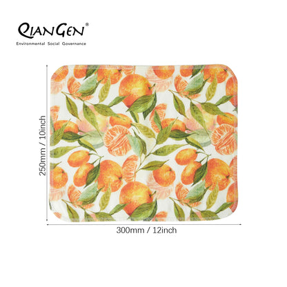 QianGen Fruit Series 10 x 12" Cloth Paper Towels - Vibrant Washable & Reusable Paper Towel | Eco-Friendly Unpaper Towels Roll for Kitchen - 24 count roll