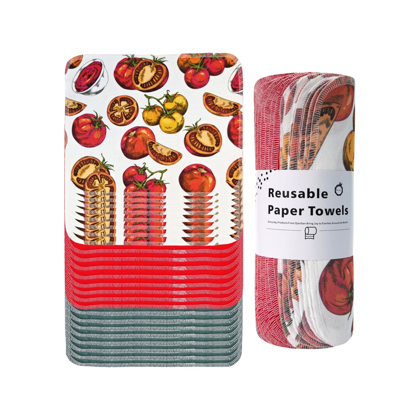 Red tomato print cloth napkins garden vegetable pattern italian kitchen decor