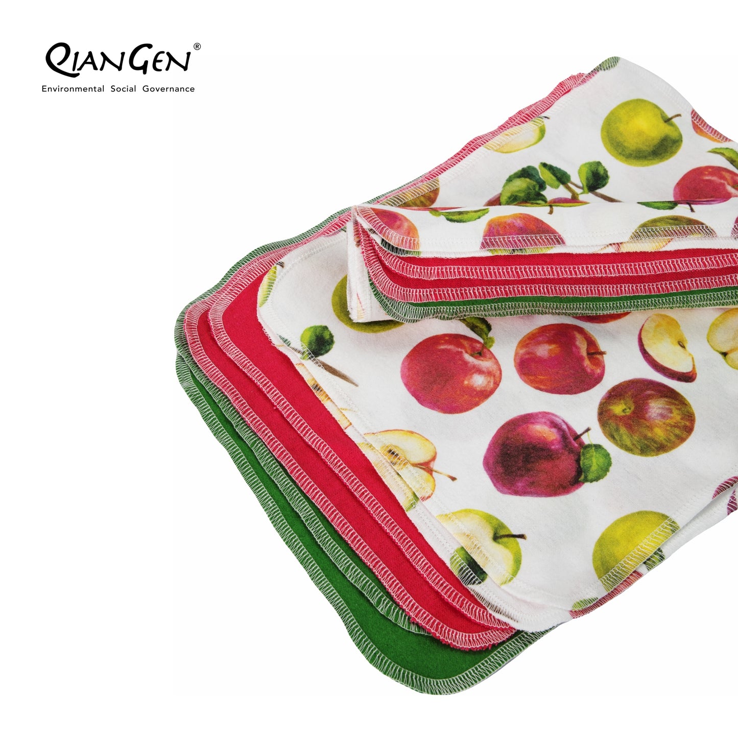 QianGen Fruit Series 10 x 12" Cloth Paper Towels - Vibrant Washable & Reusable Paper Towel | Eco-Friendly Unpaper Towels Roll for Kitchen - 24 count roll