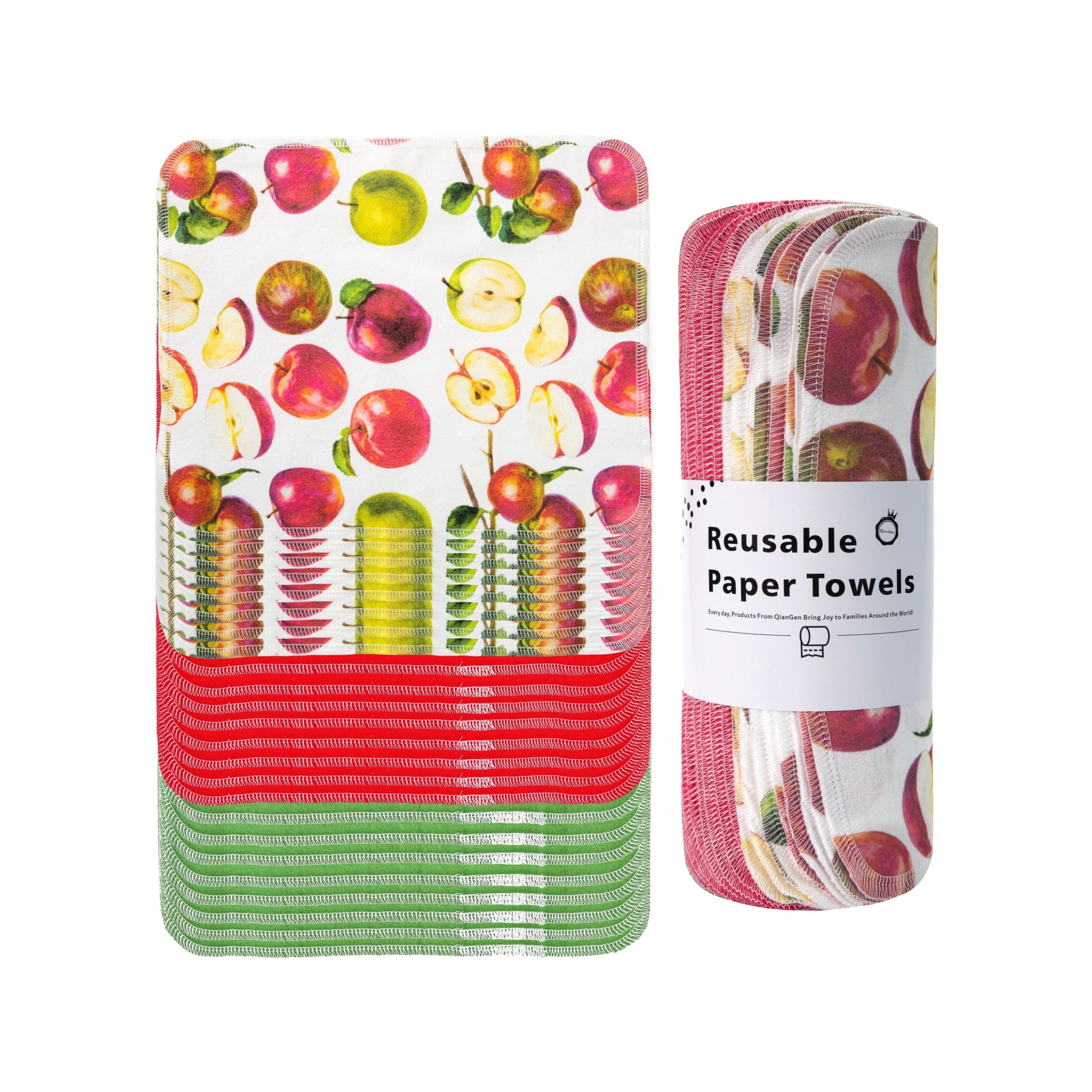 Red apple print unpaper towels teacher gift back to school decor