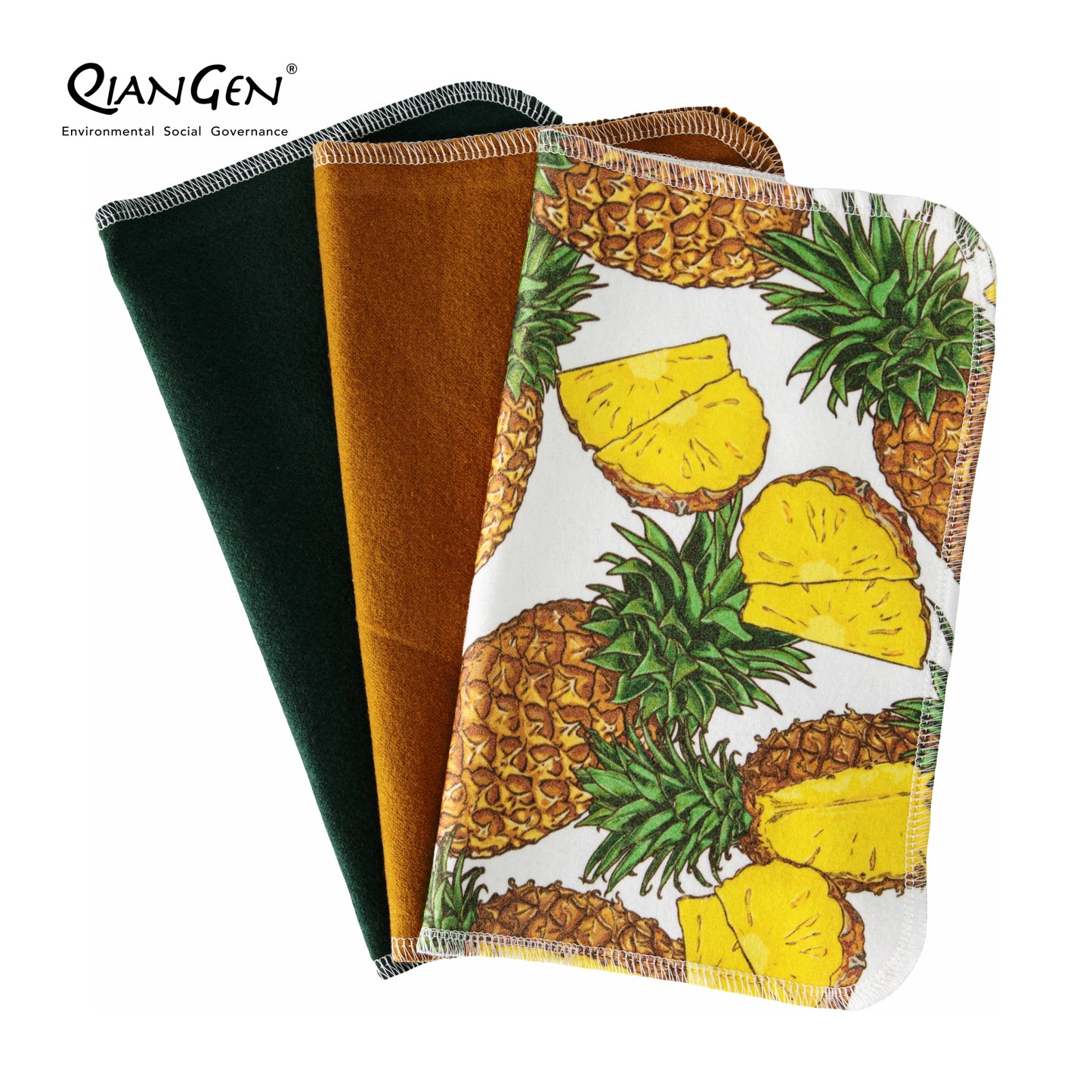 QianGen Fruit Series 10 x 12" Cloth Paper Towels - Vibrant Washable & Reusable Paper Towel | Eco-Friendly Unpaper Towels Roll for Kitchen - 24 count roll