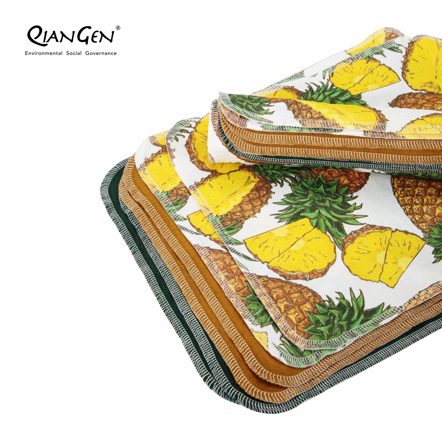 QianGen Fruit Series 10 x 12" Cloth Paper Towels - Vibrant Washable & Reusable Paper Towel | Eco-Friendly Unpaper Towels Roll for Kitchen - 24 count roll