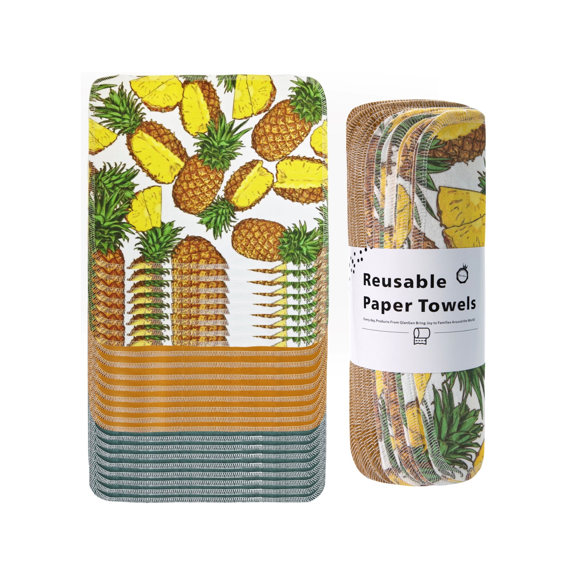 Pineapple pattern tropical fruit cloth napkins hospitality decor
