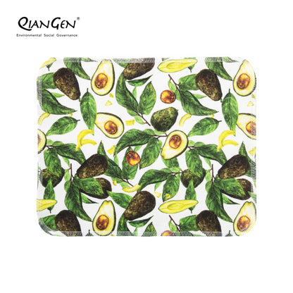 QianGen Fruit Series 10 x 12" Cloth Paper Towels - Vibrant Washable & Reusable Paper Towel | Eco-Friendly Unpaper Towels Roll for Kitchen - 24 count roll