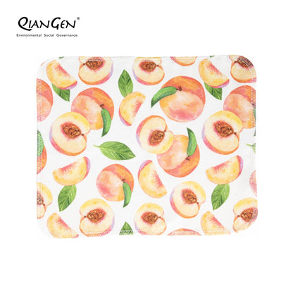 QianGen Fruit Series 10 x 12" Cloth Paper Towels - Vibrant Washable & Reusable Paper Towel | Eco-Friendly Unpaper Towels Roll for Kitchen - 24 count roll