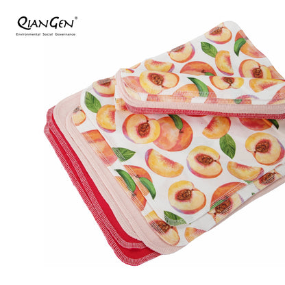 QianGen Fruit Series 10 x 12" Cloth Paper Towels - Vibrant Washable & Reusable Paper Towel | Eco-Friendly Unpaper Towels Roll for Kitchen - 24 count roll