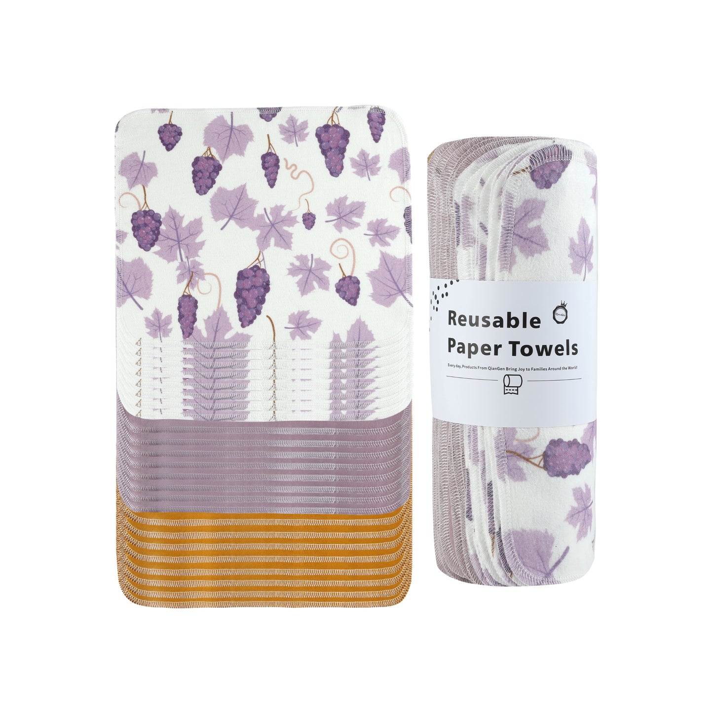 Purple and green grape print cloth napkins vineyard theme