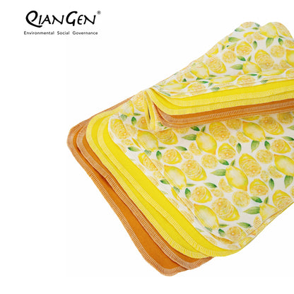 QianGen Fruit Series 10 x 12" Cloth Paper Towels - Vibrant Washable & Reusable Paper Towel | Eco-Friendly Unpaper Towels Roll for Kitchen - 24 count roll