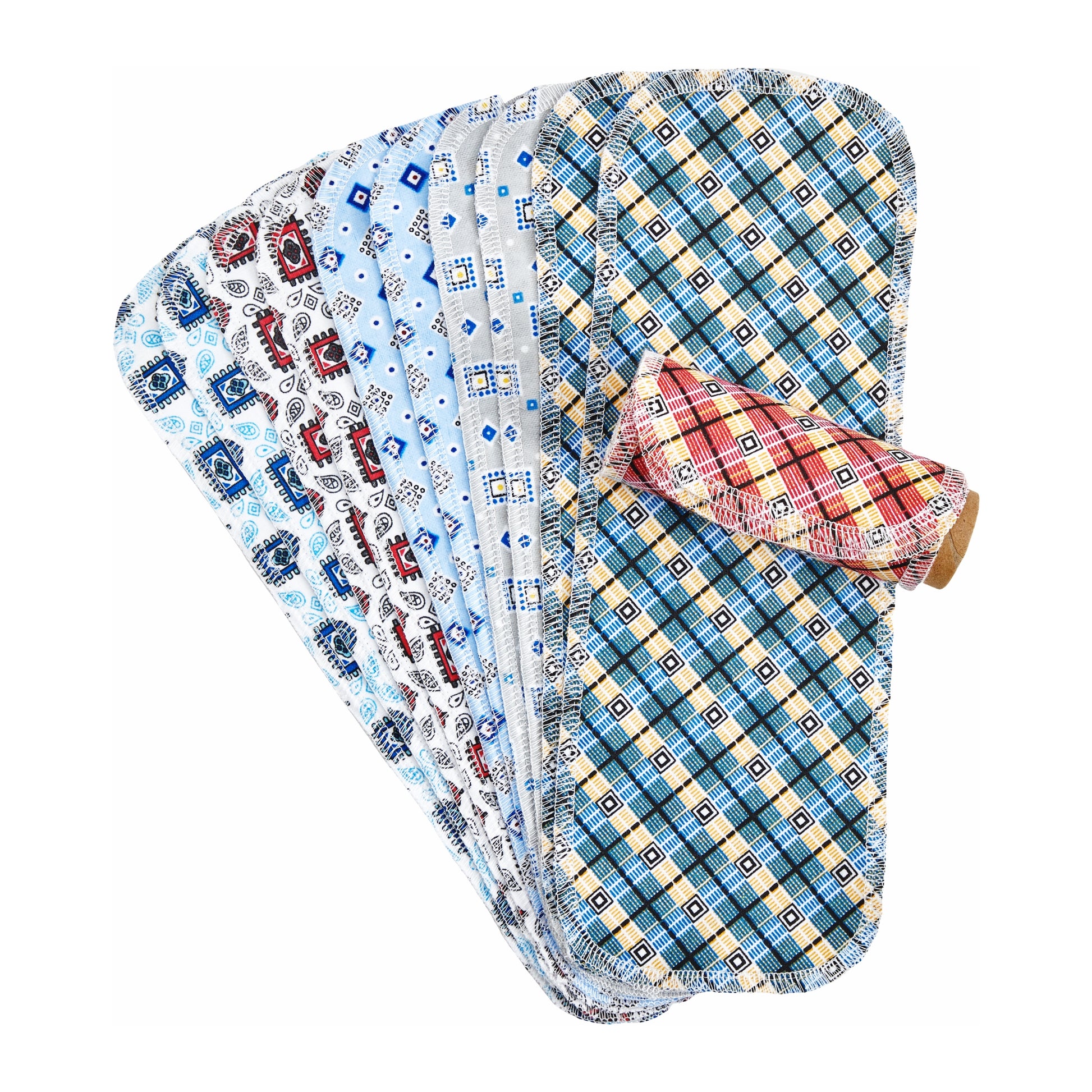 Modern abstract geometric print family cloth fan display colorful