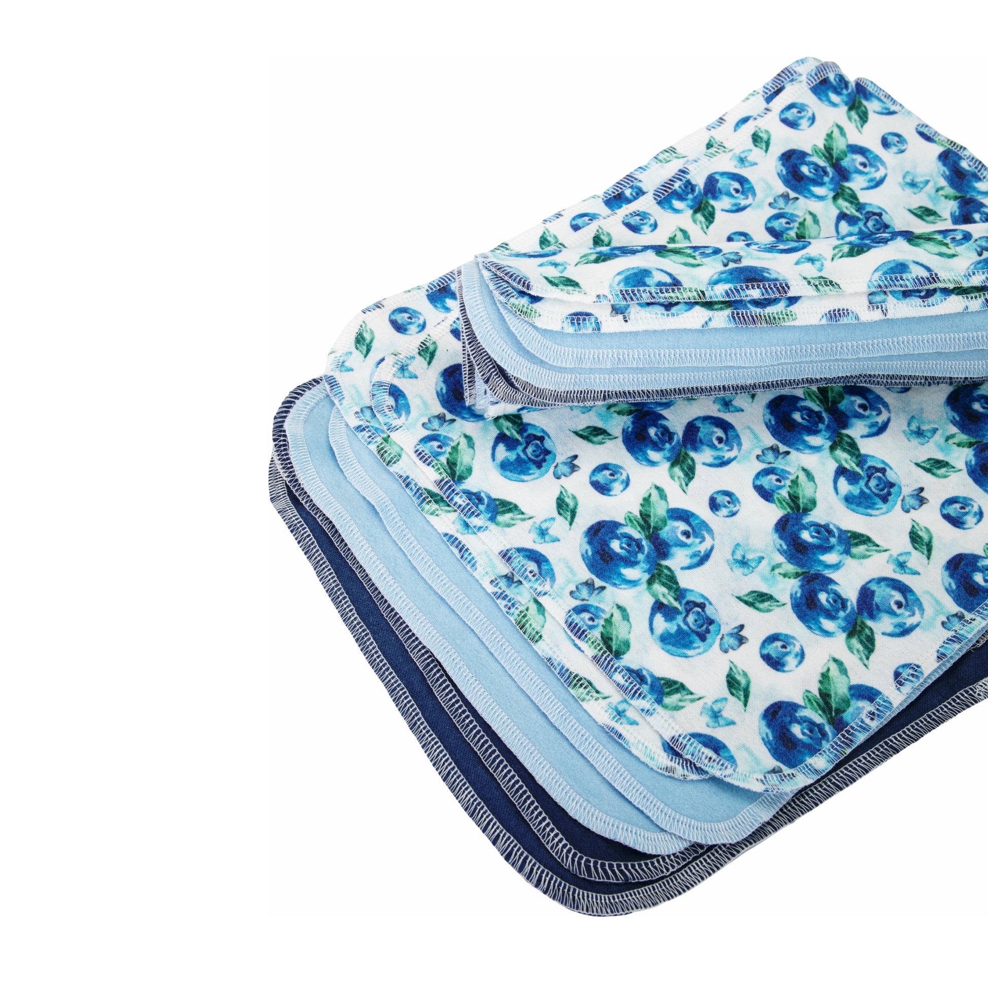 Blueberry pattern unpaper towels stacked detail view fresh breakfast theme