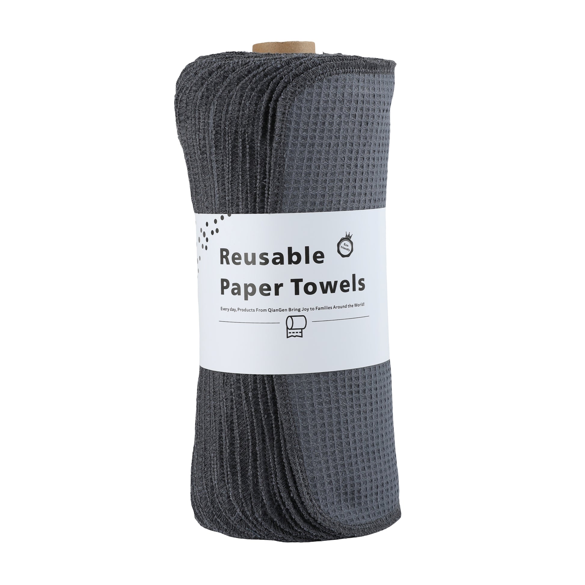 Charcoal dark gray waffle towel roll stain resistant