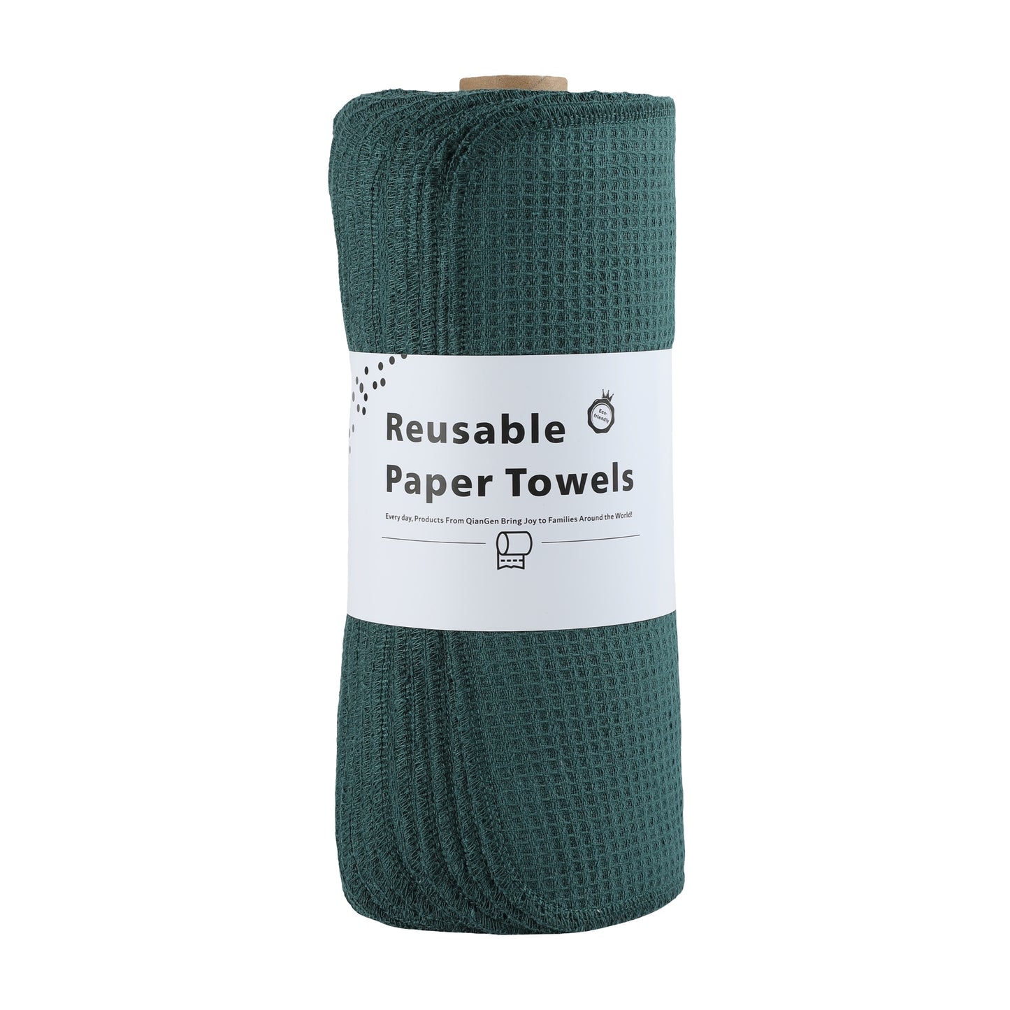 Forest green waffle towels nature theme roll