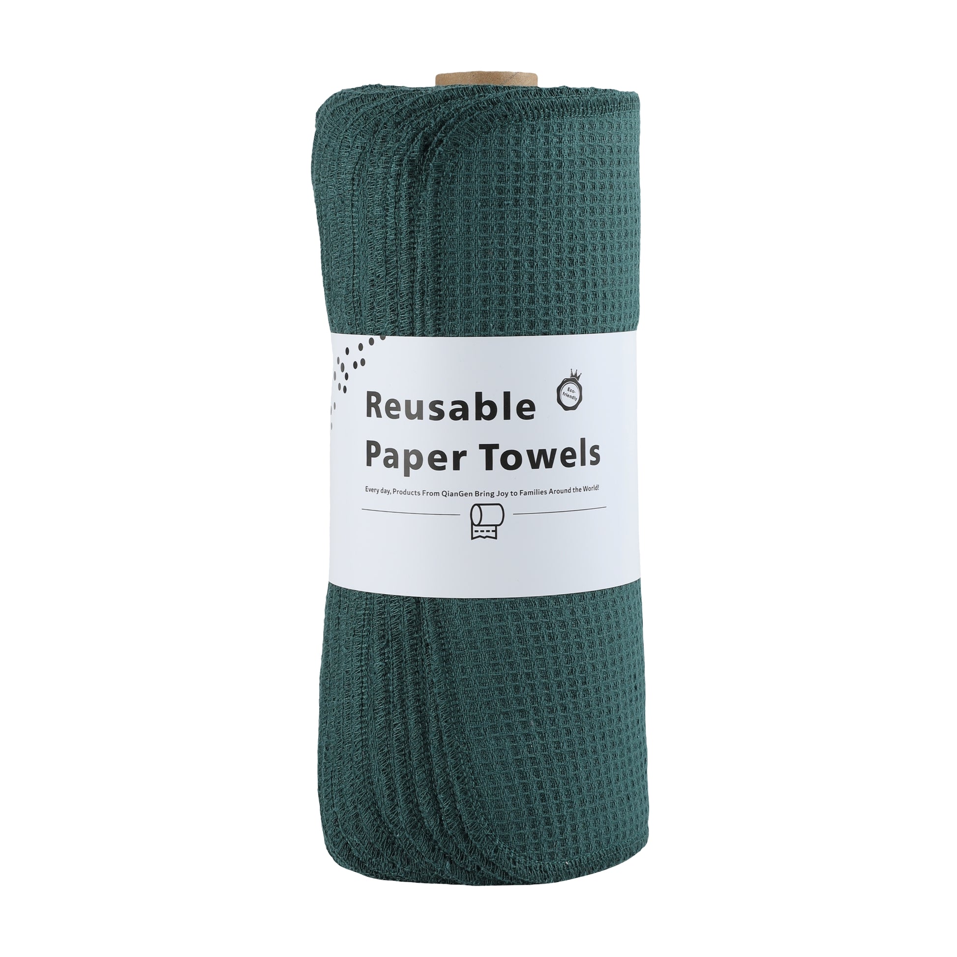Forest green waffle towels nature theme roll