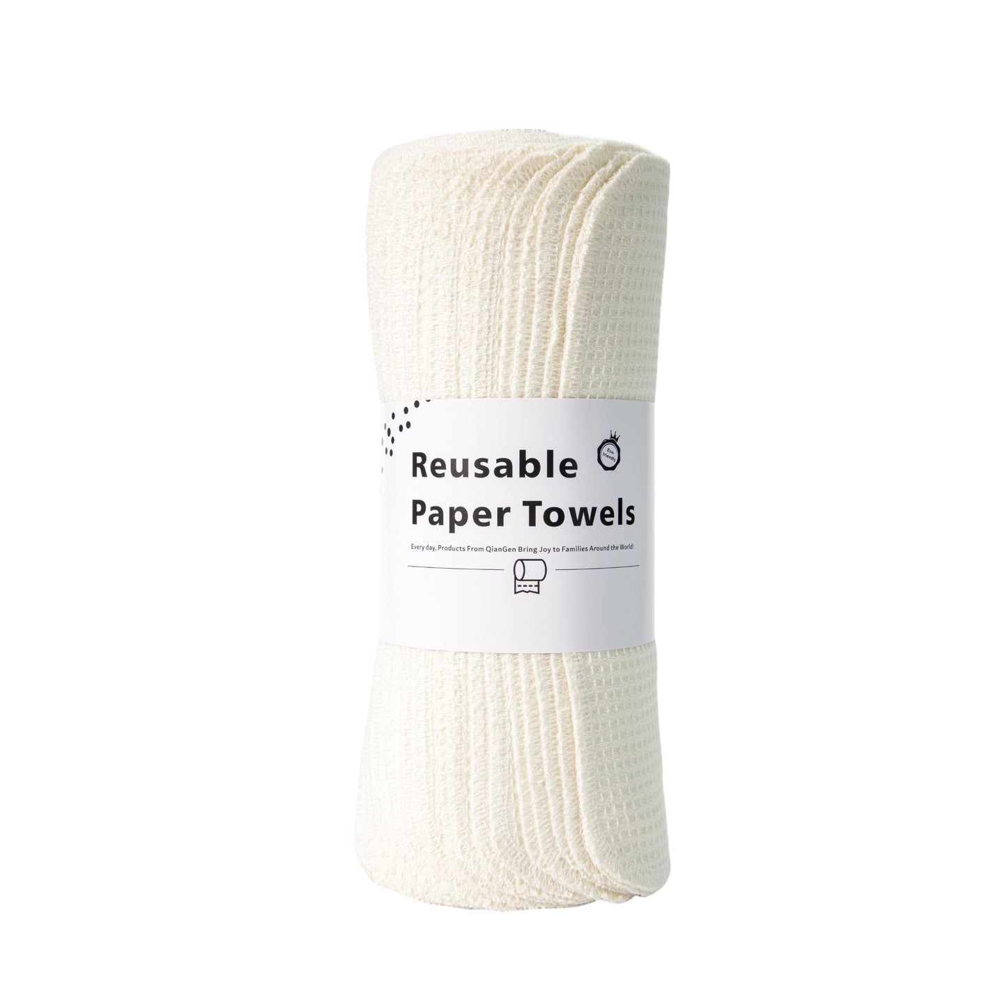 Ivory cream color reusable paper towels on roll cotton