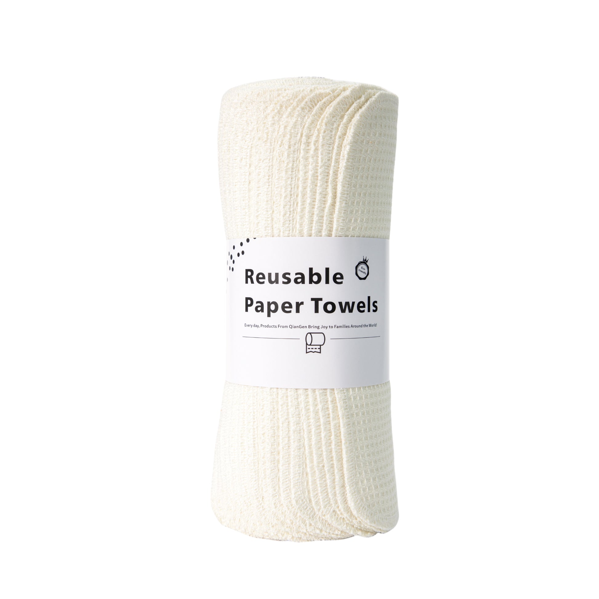Ivory cream color reusable paper towels on roll cotton