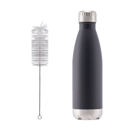 Matte black 17oz stainless steel water bottle for office and gym professional style