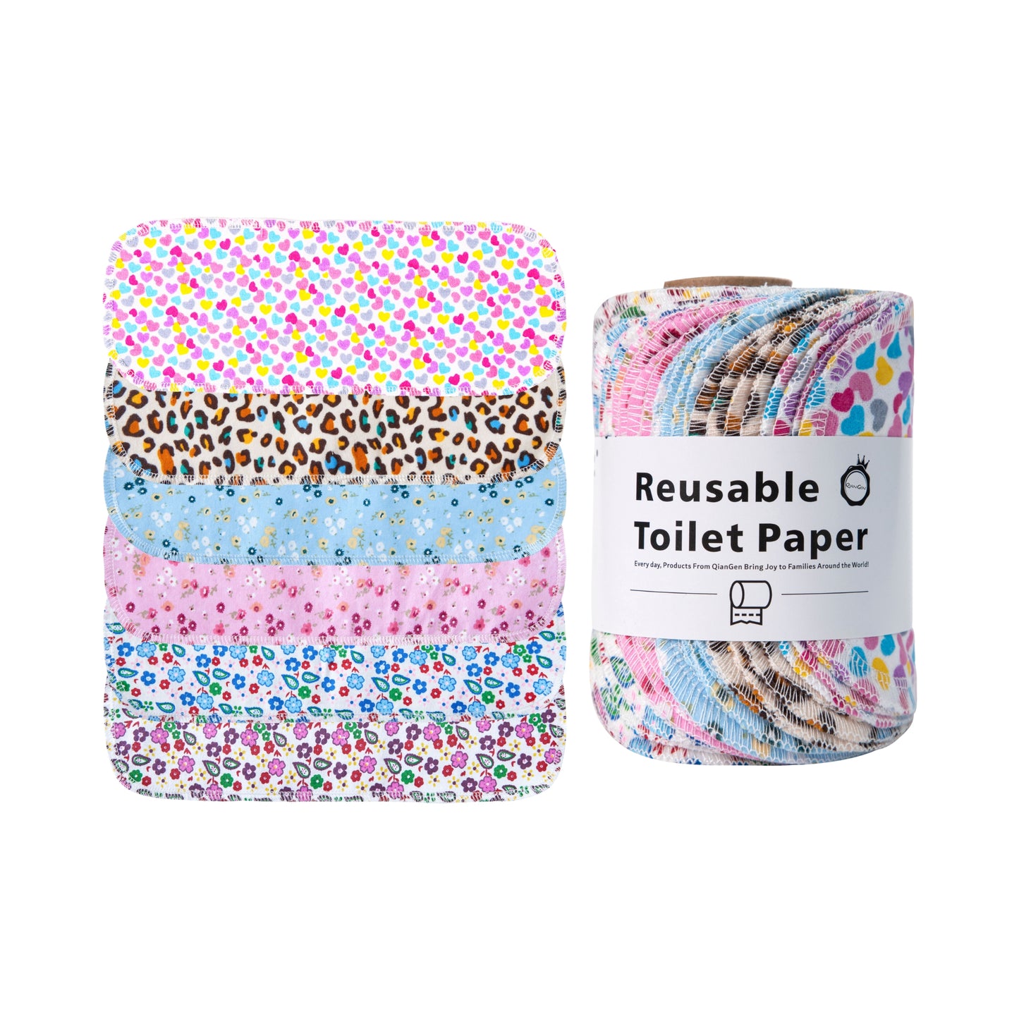 Pretty Flowers vintage floral reusable toilet paper roll shabby chic style