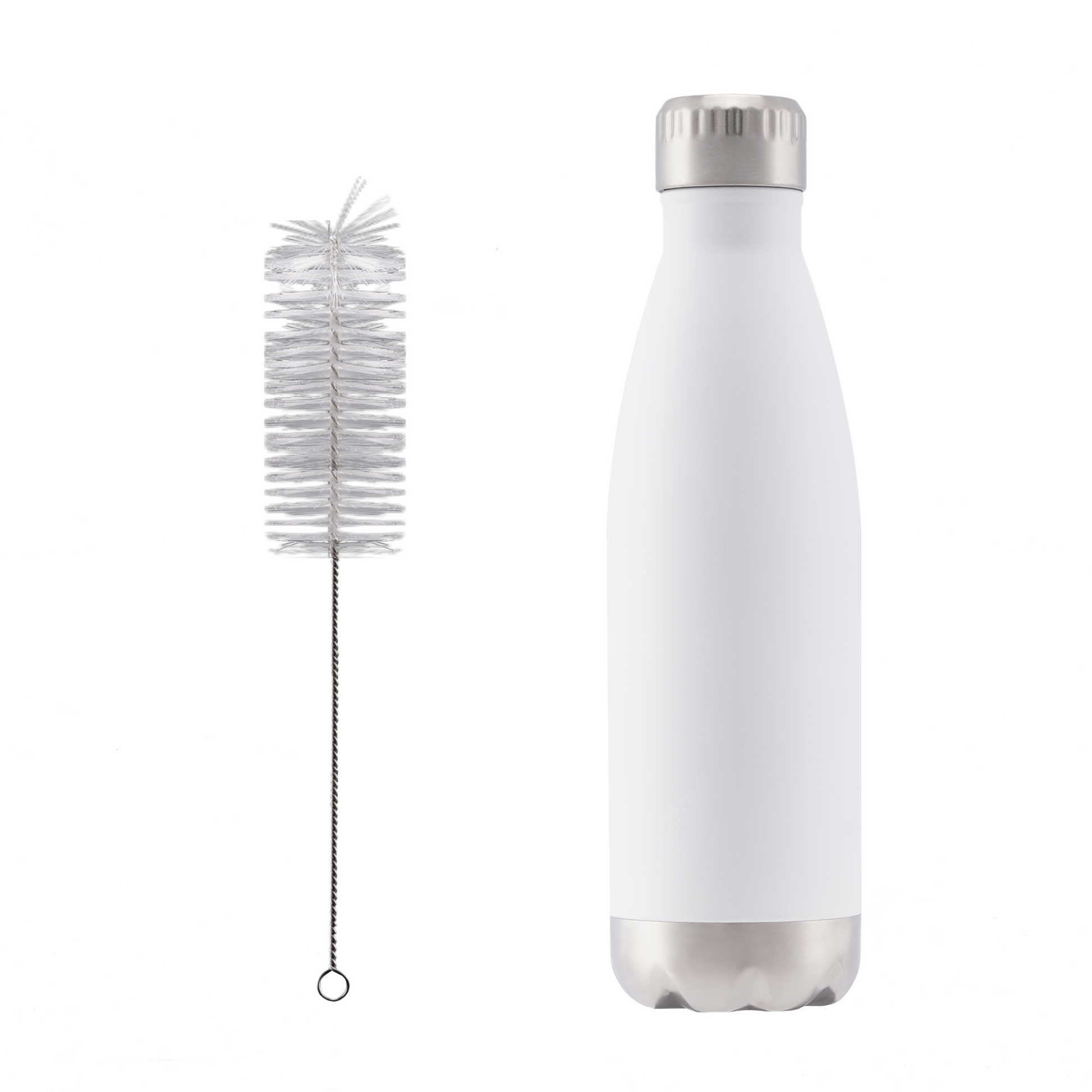 Pure white matte finished insulated water bottle modern aesthetic