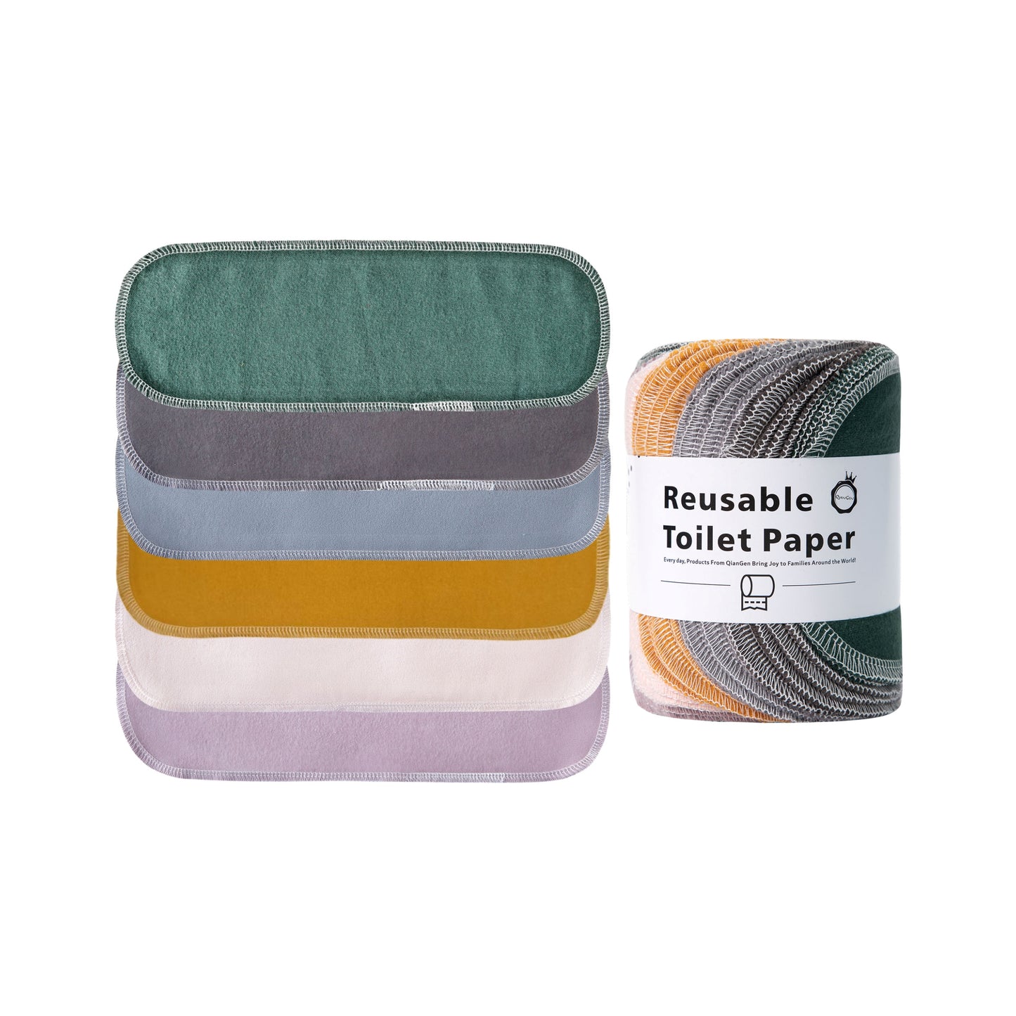Sprout green and earth tone reusable toilet paper roll eco friendly bathroom decor