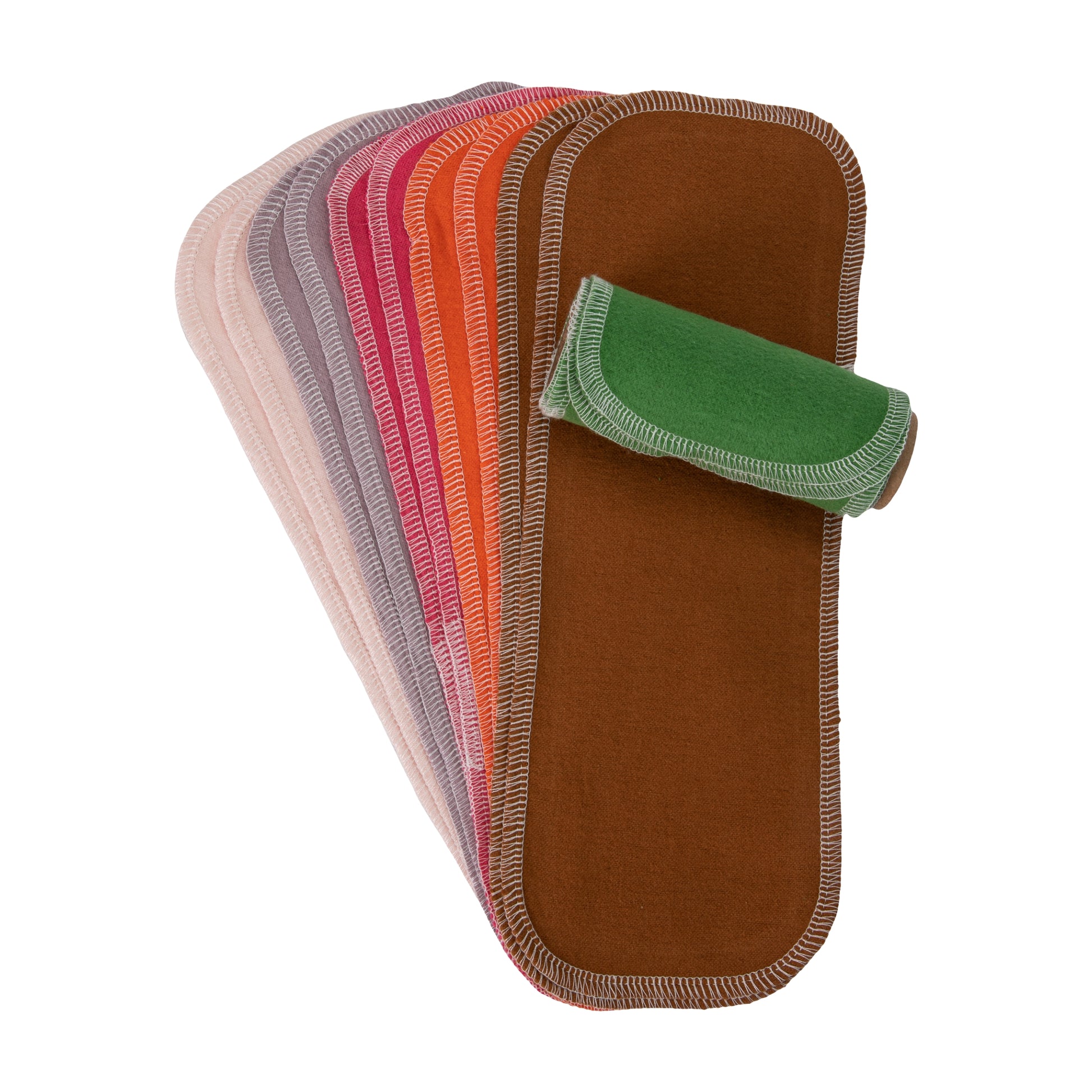 Fan displayed dark colored flannel bidet wipes modern industrial style