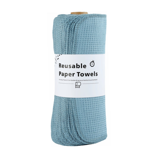 Storm Blue dusty denim color waffle roll towels