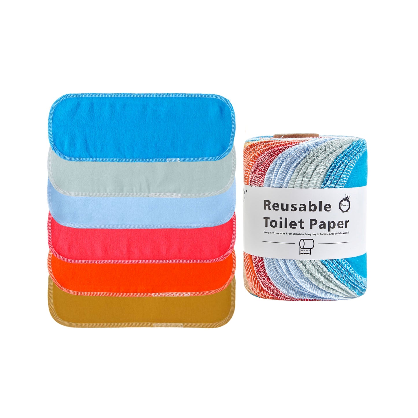 Sunset warm orange and yellow reusable toilet paper roll vibrant bath decor